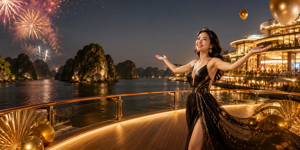 Cảnh đẹp Hạ Long Bay kết hợp hình ảnh Jackpot trên nền điện tử